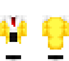 ob - shirt & yellow raincoat w/ skirt & tie