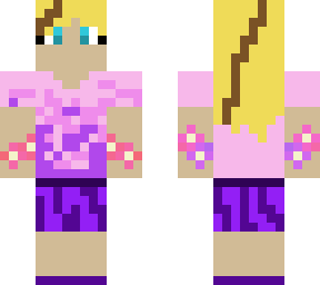 pinkes girl mit blondem haar und einer braunen strhne