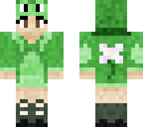 girl with frog hoodie