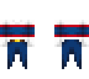 ob - white sweater w/ red & blue stripes