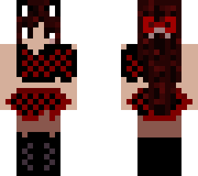 chica de oscuro y rojo