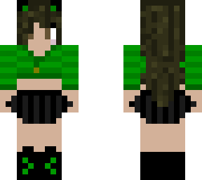 chica de oscuro y verde