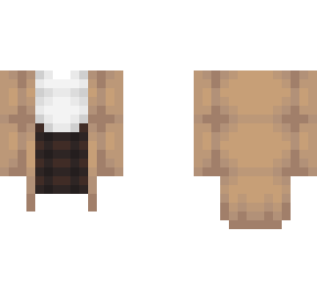 ob - white top w/ brown skirt & tan coat