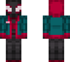 ~miles morales into spider-verse suit(with hoodie and hood on)~