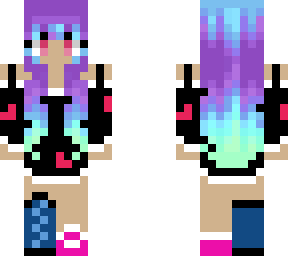 comfy outfit with colorful hair