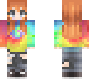 tie dye ginger girl ripped jeans
