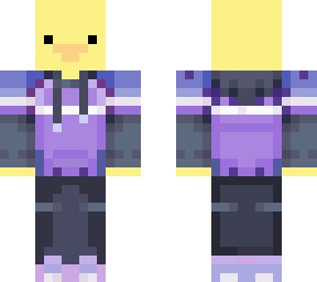 duck in purple hoodie