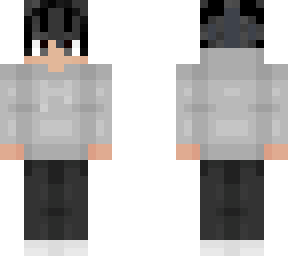 hoodie with black hair and eyes