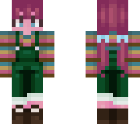 pink skin overalls striped (annemonee)