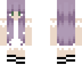 purple hair girl w/ white dress