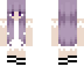 purple hair girl w/ white dress