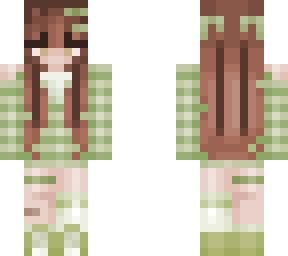 cute aesthetic girl, glossy sage stripes