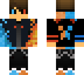 fire boy  with blue fire