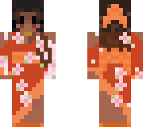 orange cherry blossom kimono