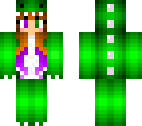 green and purple dino girl
