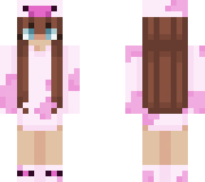 girl in a strawberry cow outfit