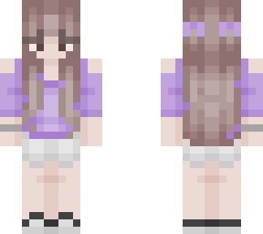 brown hair purple outfit girl