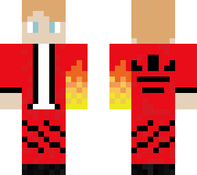 new casual red boy with fire left arm 2.0 (not textured hair)
