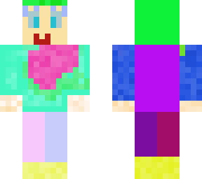 the cute green hair skin meow