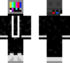 multicolour tv head, with suit