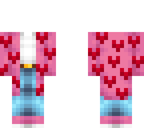 ob - valentines heart red & pink coat w/ jeans