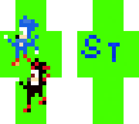 Sonic+shadow pixel art (hype for st rangers) | Minecraft Skin