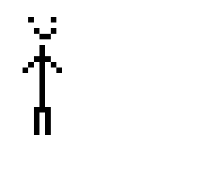 black and white stick guy