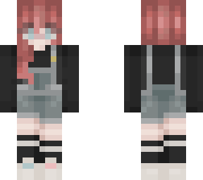 pink haired dungarees girl