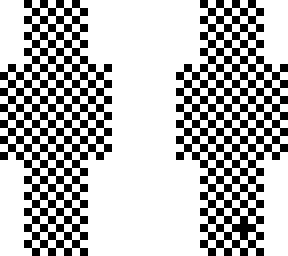 rainbow glitch ; white and black (3px)