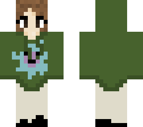 green hoodie with design brown hair girl