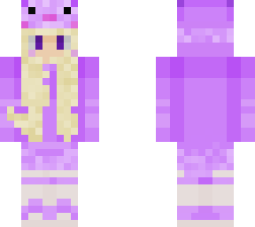 cute purple axolotl girl