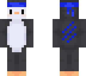 penguin with blue bandana and claw mark on back
