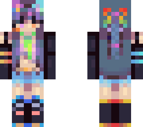 . rce - futuristic rainbow gamer girl .