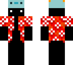 black skin with a axolotl hat and hawaiian shirt
