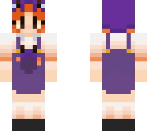 purple overall crab girl