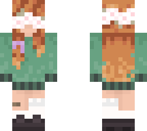 strawberry blonde in green sweater 2