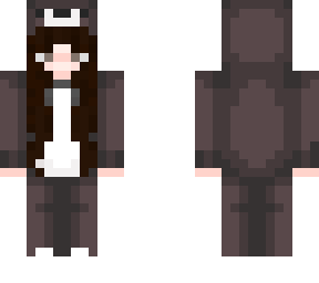 bear onesie girl - brown hair