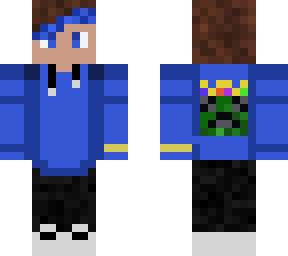 a boy who loves creepers,blue and gold