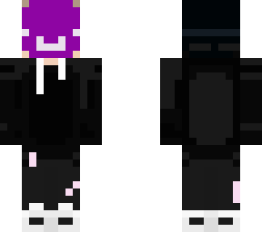 black hoodie dream skin with purple mask