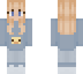 blonde girl with duck sweater