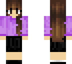 old skin - brunette purple shirt