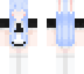 blue haired maid