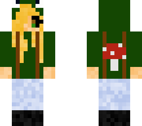 aesthetic froggy jumpsuit with mushroom backpack