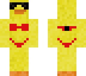 hot duck in a red bikini and sunglasses