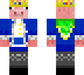 blue technoblade with green cape