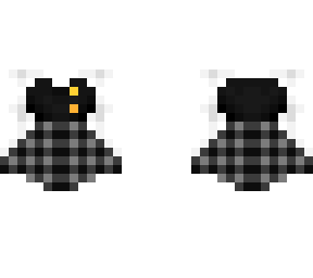 ob - black top, white sleeves & plaid skirt