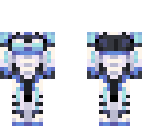 blue / white / black mecha suit - base