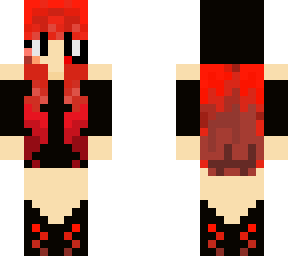 black and red girl | Minecraft Skins