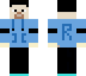 rajveerytgame skin steve with blue huddie and black loweeeeer