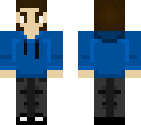brown hair boy in blue hoodie